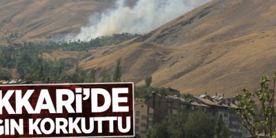 Hakkari Merzan’da çıkan yangın korkuttu