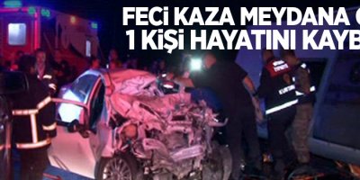 Yolcu otobüsü ile otomobil çarpıştı: 1 ölü, 16 yaralı