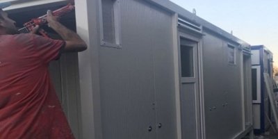 Üzümlü Sınır Kapısında prefabrik lavabolar kuruldu