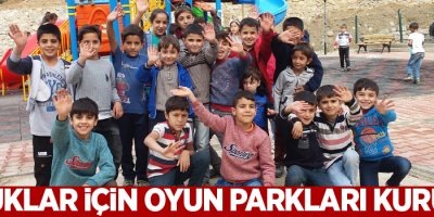 Çocuklar için oyun parkları kuruldu