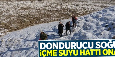 Dondurucu soğukta içme suyu hattı onarımı