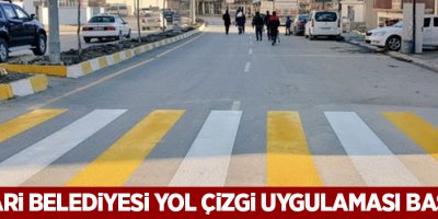 Hakkari Belediyesi yol çizgi uygulaması başlattı