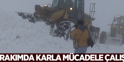 3600 rakımda karla mücadele çalışması
