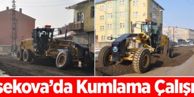 Yüksekova'da kumlama çalışması
