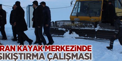 Çaldıran Kayak Merkezinde kar sıkıştırma çalışması