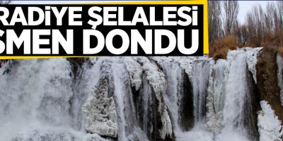 Muradiye Şelalesi kısmen dondu