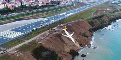 Trabzon’da uçak pistten çıktı!