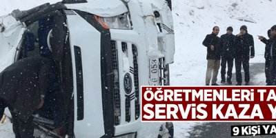 Öğretmenleri taşıyan minibüs takla attı: 9 yaralı