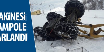 İş makinesi şarampole yuvarlandı