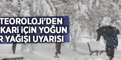 Meteoroloji'den Hakkari için yoğun kar yağışı uyarısı