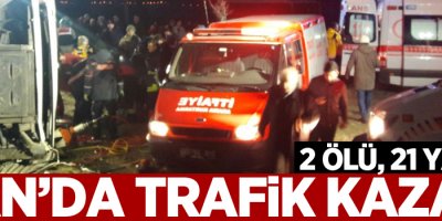 Van’da trafik kazası; 2 ölü, 21 yaralı