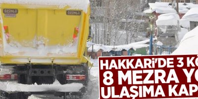 Hakkari'de 3 köy ile 8 mezra yolu ulaşıma kapandı