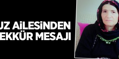 Oğuz ailesinden teşekkür mesajı
