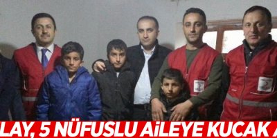 Kızılay, 5 nüfuslu aileye kucak açtı