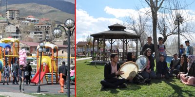 Yüksekova'da vatandaşlar parklara akın etti