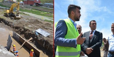 Yüksekova’da dere ıslah çalışmasının ilk kazması vuruldu