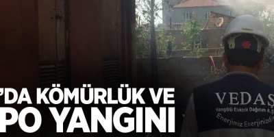 Van’da kömürlük ve depo yangını