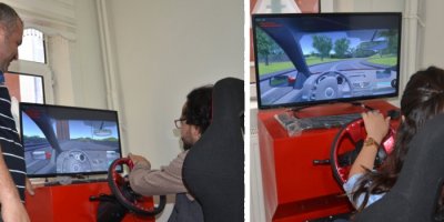 Sürücü adayları sürüş simülatörü ile eğitiliyorlar