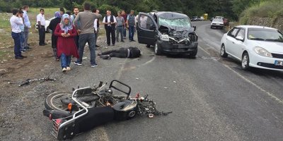 Motosiklet sürücüsü hayata tutunamadı!