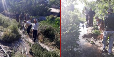 Köylülerin tarım arazisini sulama çilesi