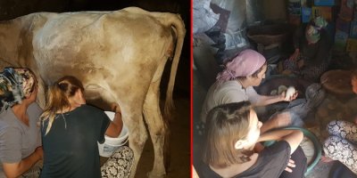 Fransız kızlar inek sağdı, tandırda ekmek pişirdi