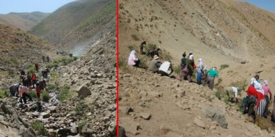 Köylü kadınların kanal temizleme çilesi