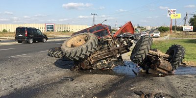 Traktör ikiye bölündü!