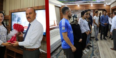 Üniversite'ye yerleşen öğrencilerden Kaşıkçı'ya ziyaret