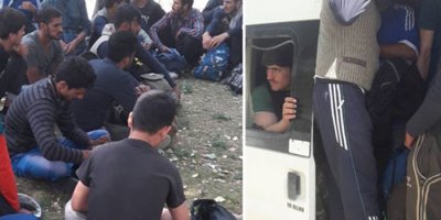 18 kişilik minibüste 50 kaçak göçmen yakalandı
