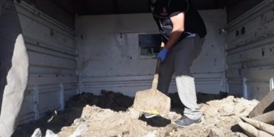 Hayvan yüklü kamyonette 7 kilo 715 gram eroin ele geçirildi