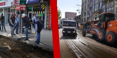 Çarşı merkezinde çalışmalar başladı