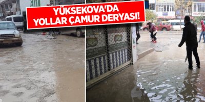 Yüksekova'da yollar çamur deryası!