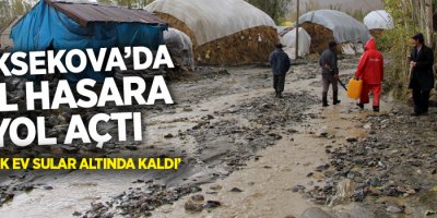 Yüksekova'da sel hasara yol açtı