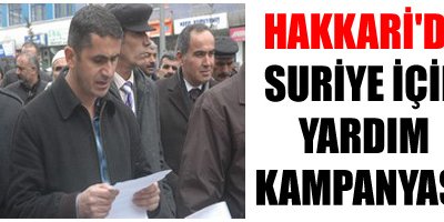Hakkari'de Suriye için yardım kampanyası