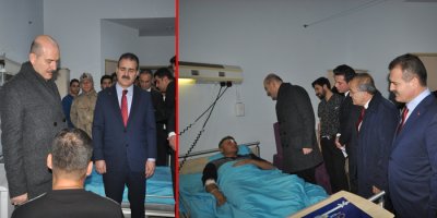 Soylu, Yüksekova'da tedavi gören askerleri ziyaret etti
