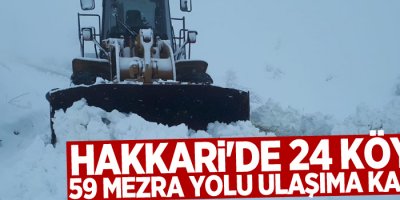 Hakkari'de 24 köy ile 59 mezra yolu ulaşıma kapandı