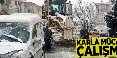 Hakkari karla mücadelede çalışması