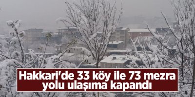 Hakkari'de 33 köy ile 73 mezra yolu ulaşıma kapandı