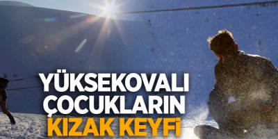 Yüksekovalı çocukların kızak keyfi