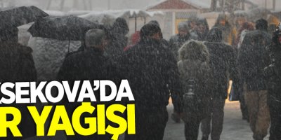 Yüksekova'da yoğun kar yağışı