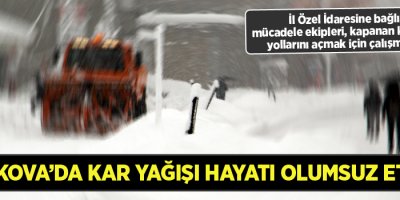 Yüksekova'da kar yağışı hayatı olumsuz etkiledi