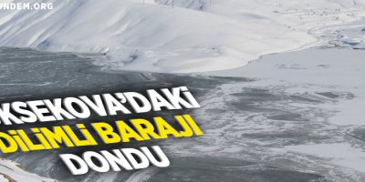 Yüksekova'daki Dilimli Barajı dondu