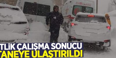 1 saatlik çalışma sonucu hastaneye ulaştırıldı