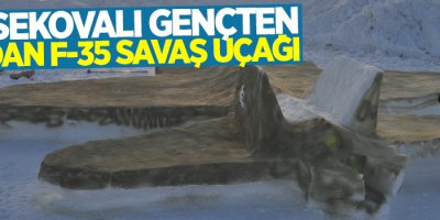 Yüksekovalı gençten kardan F-35 savaş uçağı