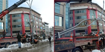 Yüksekova'da modern aydınlatma çalışmaları devam ediyor