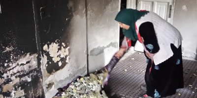 Akar ailesi, yangında canını zor kurtardı