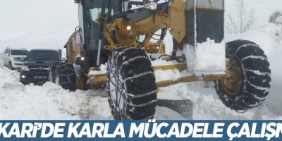Hakkari’de karla mücadele çalışması