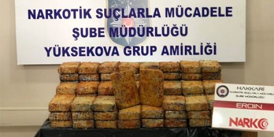 Hakkari’de 56 kilo eroin ele geçirildi