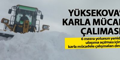 6 mezra yolunda karla mücadele çalışması