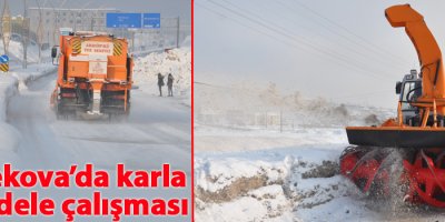 Yüksekova’da karla mücadele çalışması